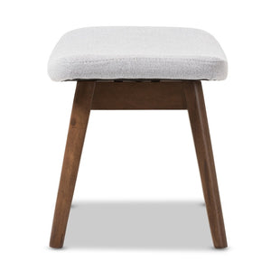 Baxton Studio Baxton Studio Vera Mid-Century Modern Ottoman - Light Grey Upholstered Footstool for Small Spaces Vera-Light-Grey-Otto