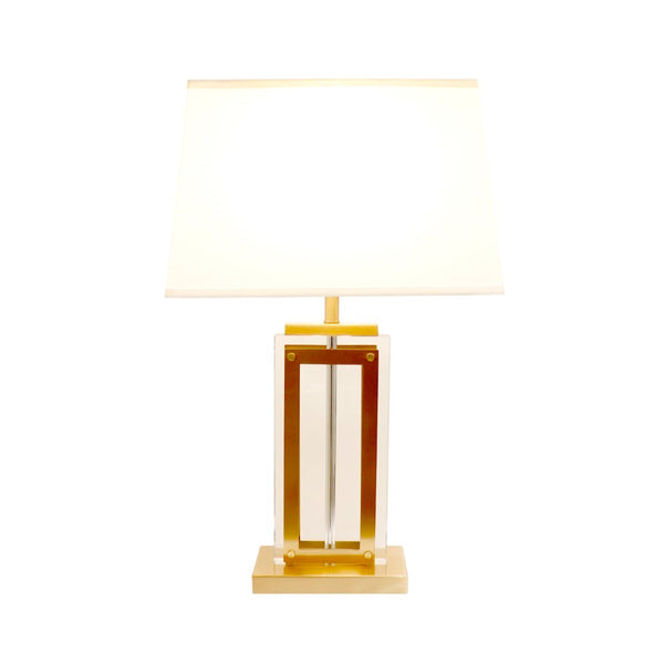 Pasargad Astoria Glass & Steel Table Lamp - Elegant H26" Marble Base With Gold Accents For All Décor Clear Glass & Steel Pmt-30147