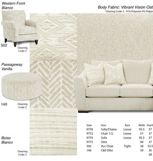 Fusion Vibrant Vision Oatmeal Chair And A Half - Stylish Flared Arms, Reversible Cushions, Cozy Comfort Beige S,91% Polyester 9% Polypropylene 9772 Vibrant Vision Oatmeal Chair 1/2