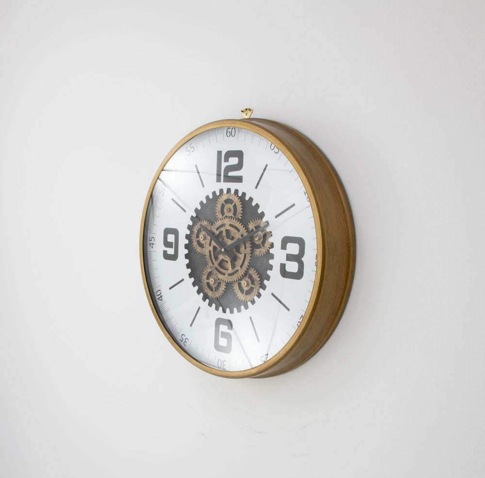 Zeugma Vienna Wall Clock - Elegant Gold Frame With Skeleton Movement, Timeless Decor For Any Space   23cf243
