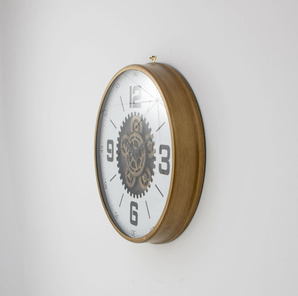 Zeugma Vienna Wall Clock - Elegant Gold Frame With Skeleton Movement, Timeless Decor For Any Space   23cf243