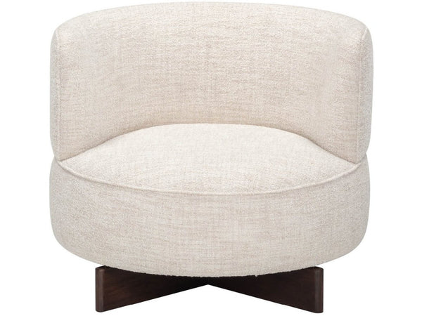 Universal Furniture Kori Swivel Chair: Sculptural Comfort With Smoked Oak Base, Yukon Sand Upholstery For Modern Spaces  96% Polyester,4% Acrylic U535503-1821-2-universal
