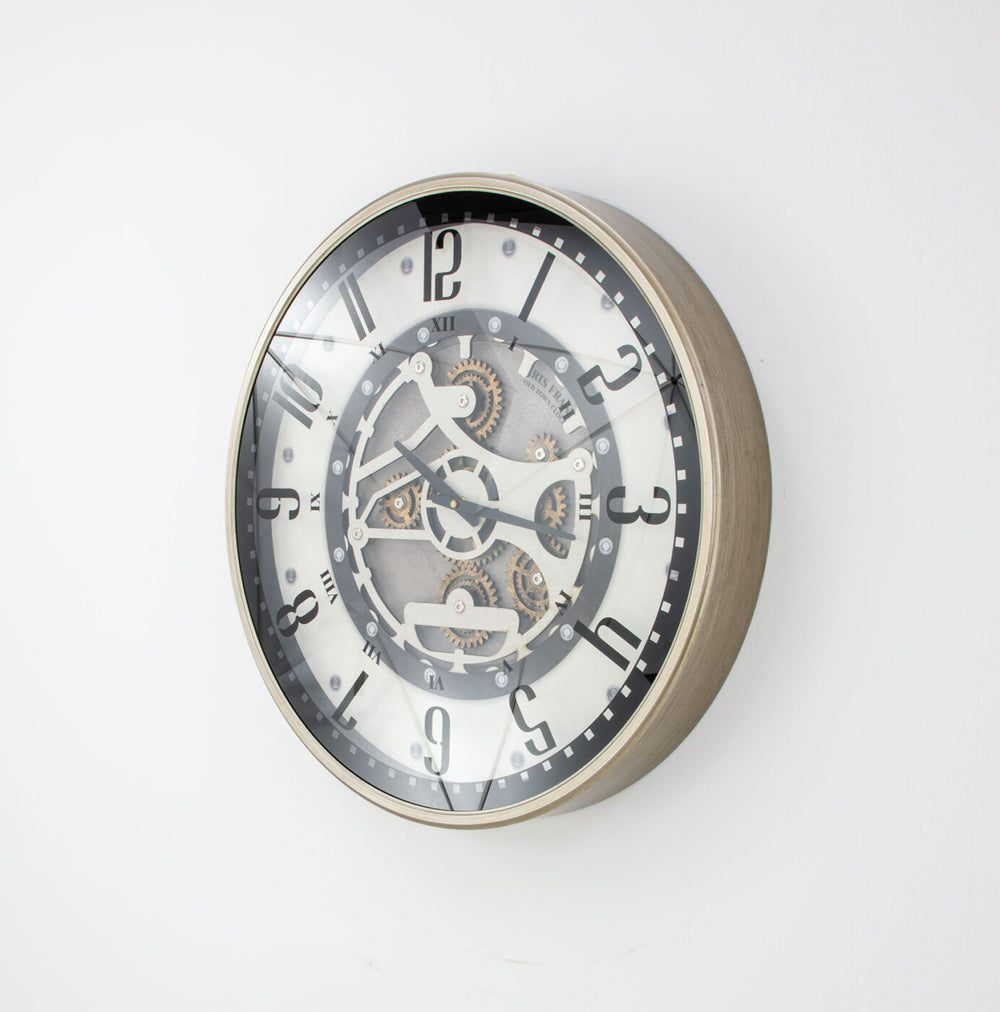 Zeugma Vosges Elegant Black & White Wall Clock With Antiqued Silver Frame - Vintage Charm & Style Statement   23jf260-p