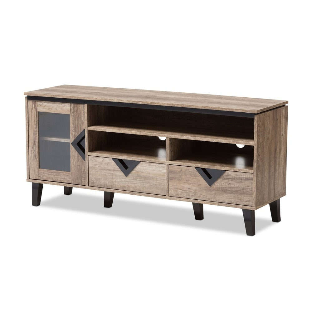 Baxton Studio Baxton Studio Cardiff Modern TV Stand - Light Brown Wood, Stylish Storage & Cable Management Solution W-1512