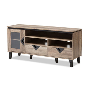 Baxton Studio Baxton Studio Cardiff Modern TV Stand - Light Brown Wood, Stylish Storage & Cable Management Solution W-1512