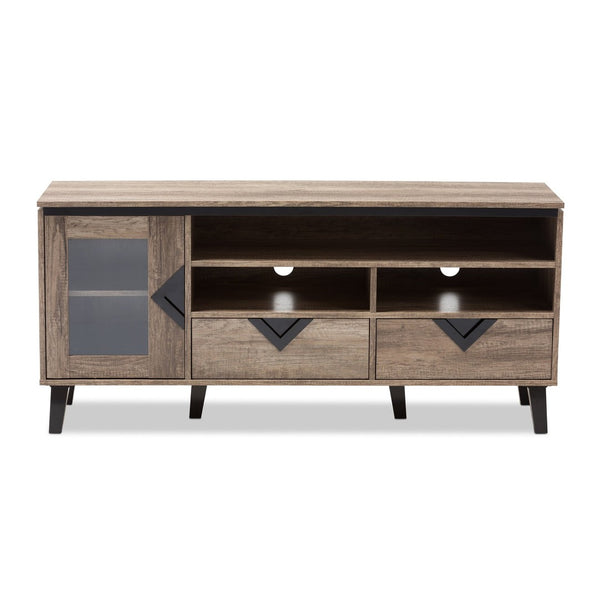 Baxton Studio Baxton Studio Cardiff Modern TV Stand - Light Brown Wood, Stylish Storage & Cable Management Solution W-1512