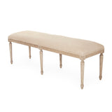 Louis Bench Reclaimed Oak, Natural Linen W1 CFH034-3 E255-3 A003 Zentique