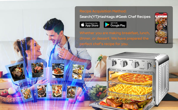 English Elm Geek Chef 16Qt Convection Air Fryer Oven with 5 Functions and Stainless Steel Finish W100280955