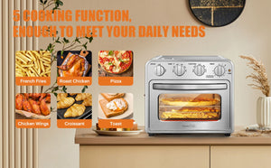 English Elm Geek Chef 16Qt Convection Air Fryer Oven with 5 Functions and Stainless Steel Finish W100280955