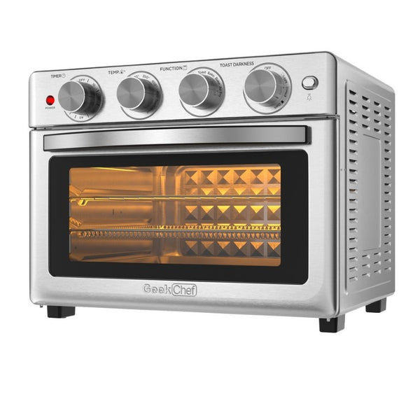 English Elm Geek Chef 26Qt Stainless Steel Air Fryer Toaster Oven with Six Slice Capacity W100280956