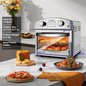 English Elm 12.5 Quart Stainless Steel Countertop Convection Oven with Seven Cooking Modes 1500W W1002P292361