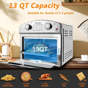 English Elm 12.5 Quart Stainless Steel Countertop Convection Oven with Seven Cooking Modes 1500W W1002P292361