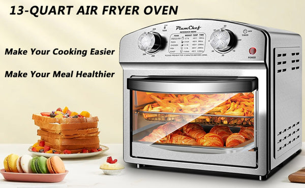 English Elm 12.5 Quart Stainless Steel Countertop Convection Oven with Seven Cooking Modes 1500W W1002P292361