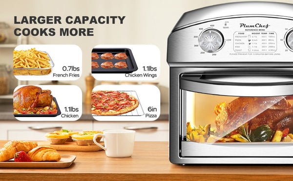 English Elm 12.5 Quart Stainless Steel Countertop Convection Oven with Seven Cooking Modes 1500W W1002P292361