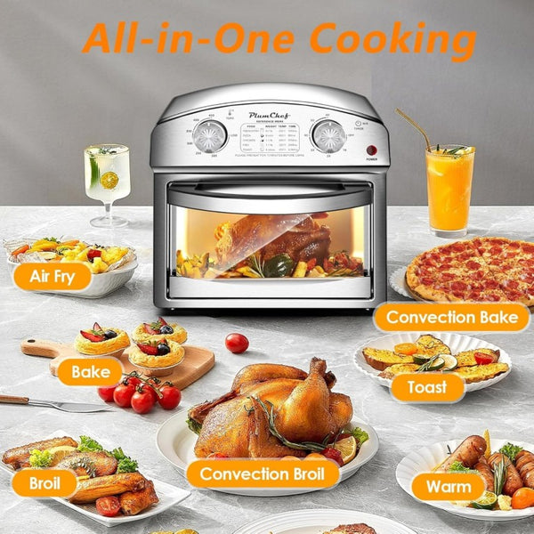 English Elm 12.5 Quart Stainless Steel Countertop Convection Oven with Seven Cooking Modes 1500W W1002P292361