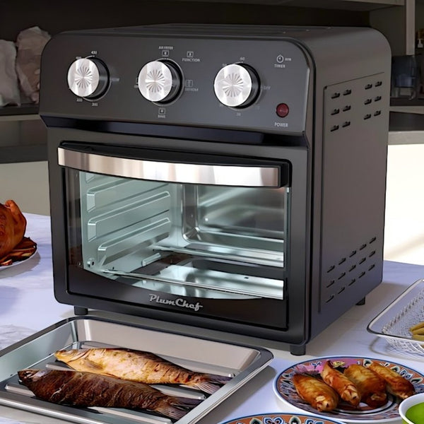 English Elm 12.5 Quart Stainless Steel Air Fryer Oven with 7 Functions Roast Bake Grill W1002P292366