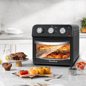 English Elm 12.5 Quart Stainless Steel Air Fryer Oven with 7 Functions Roast Bake Grill W1002P292366