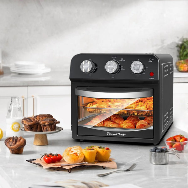 English Elm 12.5 Quart Stainless Steel Air Fryer Oven with 7 Functions Roast Bake Grill W1002P292366