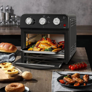 English Elm 12.5 Quart Stainless Steel Air Fryer Oven with 7 Functions Roast Bake Grill W1002P292366