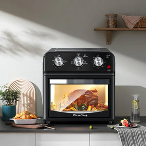 English Elm 12.5 Quart Stainless Steel Air Fryer Oven with 7 Functions Roast Bake Grill W1002P292366