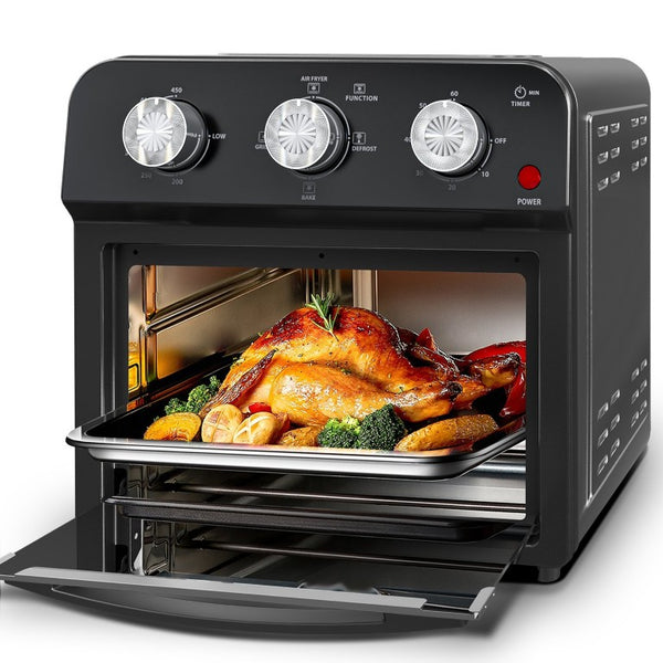 English Elm 12.5 Quart Stainless Steel Air Fryer Oven with 7 Functions Roast Bake Grill W1002P292366