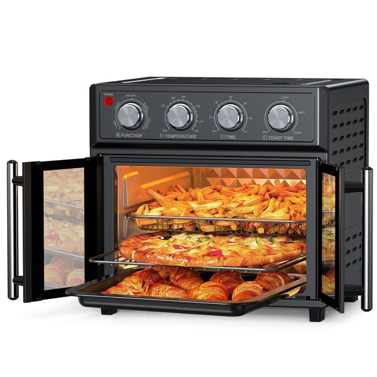 English Elm Plumchef 26Qt French Door Convection Oven 7In1 Air Fryer with 14 Preset Menus Black W1002P401138