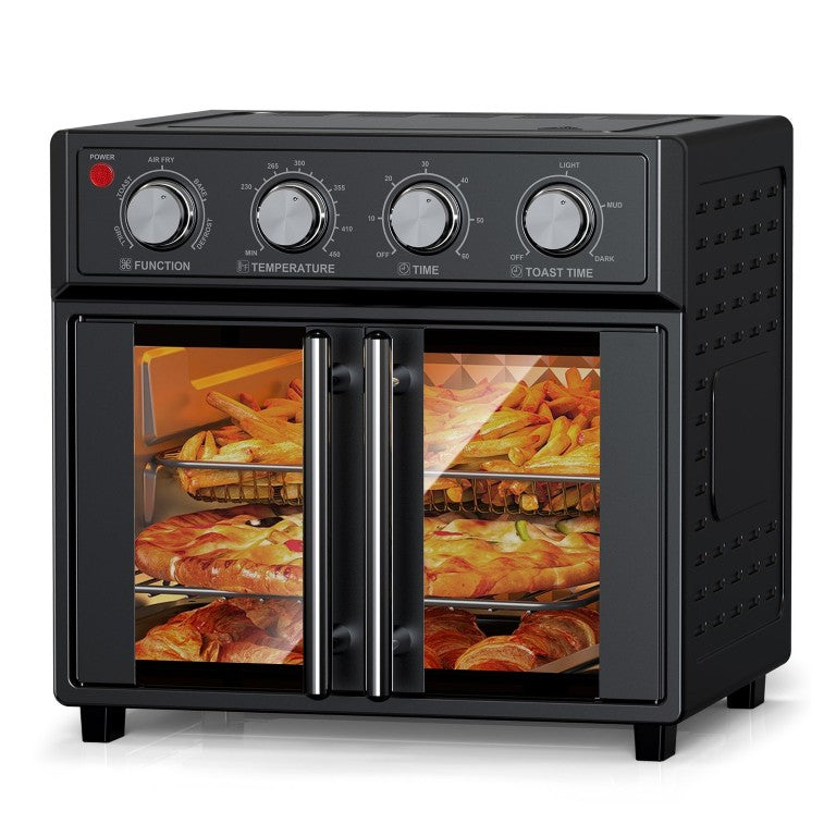 English Elm Plumchef 26Qt French Door Convection Oven 7In1 Air Fryer with 14 Preset Menus Black W1002P401138