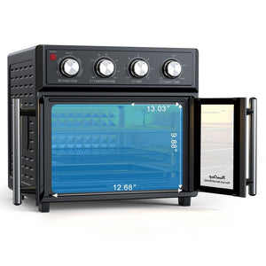 English Elm Plumchef 26Qt French Door Convection Oven 7In1 Air Fryer with 14 Preset Menus Black W1002P401138