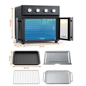 English Elm Plumchef 26Qt French Door Convection Oven 7In1 Air Fryer with 14 Preset Menus Black W1002P401138