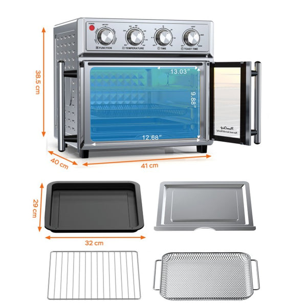 English Elm Plumchef 26Qt French Door Convection Toaster Oven with Air Fry 7 Functions 1700W W1002P401504