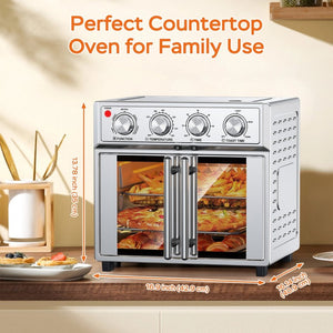 English Elm Plumchef 26Qt French Door Convection Toaster Oven with Air Fry 7 Functions 1700W W1002P401504