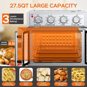 English Elm Plumchef 26Qt French Door Convection Toaster Oven with Air Fry 7 Functions 1700W W1002P401504