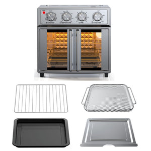 English Elm Plumchef 26Qt French Door Convection Toaster Oven with Air Fry 7 Functions 1700W W1002P401504
