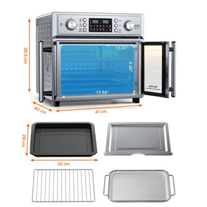 English Elm Plumchef 26Qt French Door Convection Oven 7In1 Air Fryer with 14 Preset Menus Silver W1002P401550