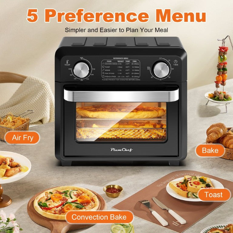 English Elm Same Compact 11Qt Air Fryer Toaster Oven with 8 Functions and 360 Degree Hot Circulation W1002P415279