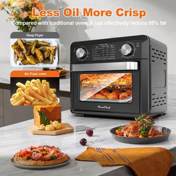 English Elm Same Compact 11Qt Air Fryer Toaster Oven with 8 Functions and 360 Degree Hot Circulation W1002P415279