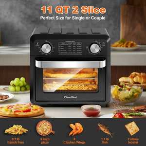 English Elm Same Compact 11Qt Air Fryer Toaster Oven with 8 Functions and 360 Degree Hot Circulation W1002P415279