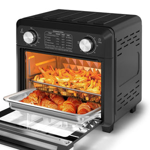 English Elm Same Compact 11Qt Air Fryer Toaster Oven with 8 Functions and 360 Degree Hot Circulation W1002P415279