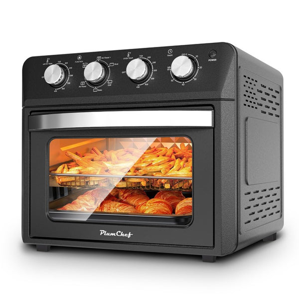 English Elm Plum Chef 27.5Qt Stainless Countertop Oven with Air Fry Bake Broil and Dehydrate Black W1002P415296