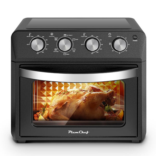 English Elm Plum Chef 27.5Qt Stainless Countertop Oven with Air Fry Bake Broil and Dehydrate Black W1002P415296