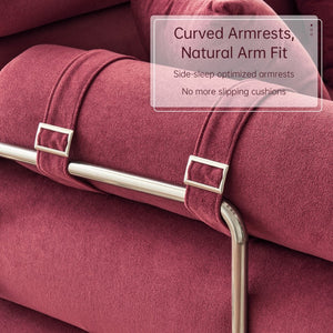 English Elm Convertible L-shaped Sectional Sleeper Sofa in Pet Friendly Chenille for Living Room Claret Red W1002P513576