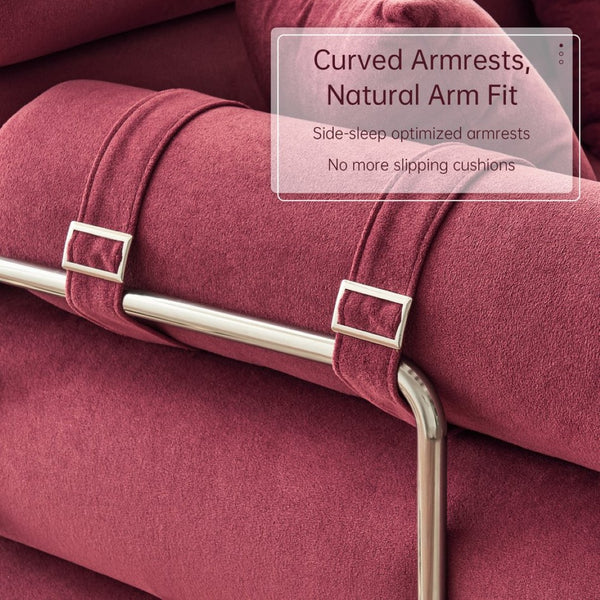 English Elm Convertible L-shaped Sectional Sleeper Sofa in Pet Friendly Chenille for Living Room Claret Red W1002P513576
