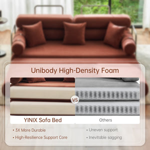 English Elm Convertible L-shaped Sectional Sleeper Sofa in Pet Friendly Chenille for Living Room Orange W1002P513615