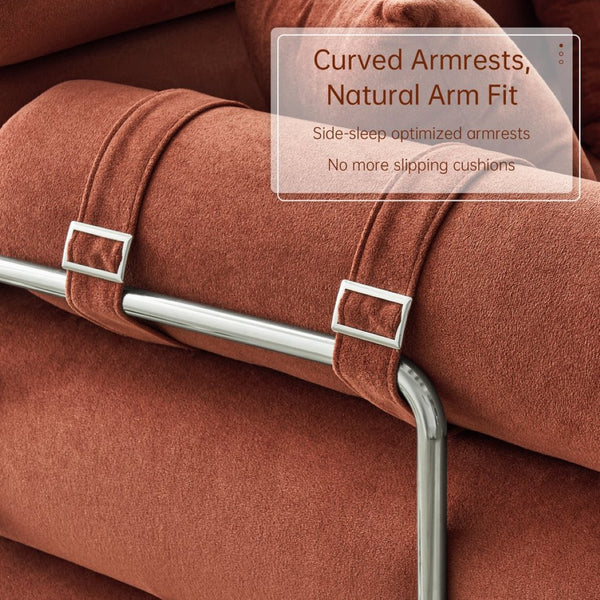 English Elm Convertible L-shaped Sectional Sleeper Sofa in Pet Friendly Chenille for Living Room Orange W1002P513615