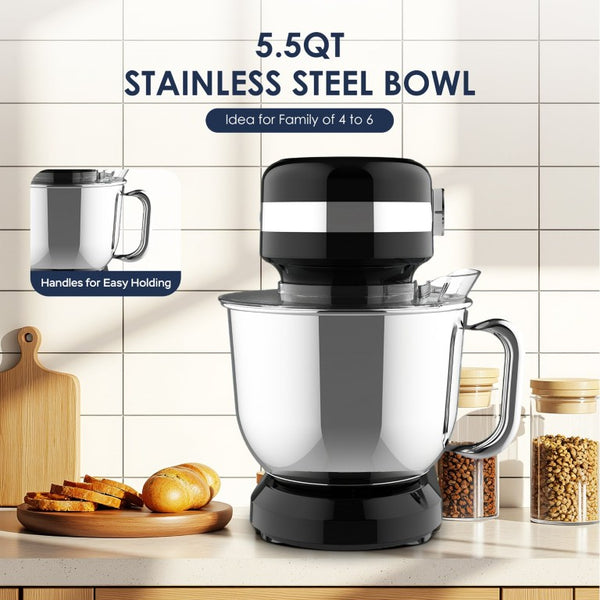 English Elm Plum Chef Tilt-Head Stand Mixer 5.5 Quart 12 Speed with Stainless Bowl and Attachments W1002P525754
