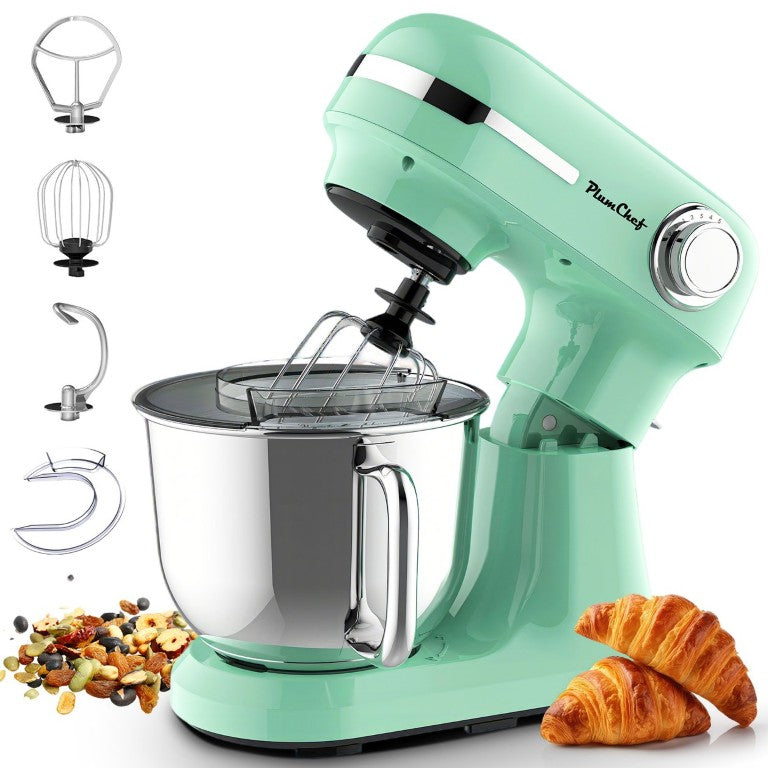 English Elm 5.5Qt/4.5Qt Dual Bowl Stand Mixer 12 Speed Tilt Head 350W Planetary Action Mint W1002P525768