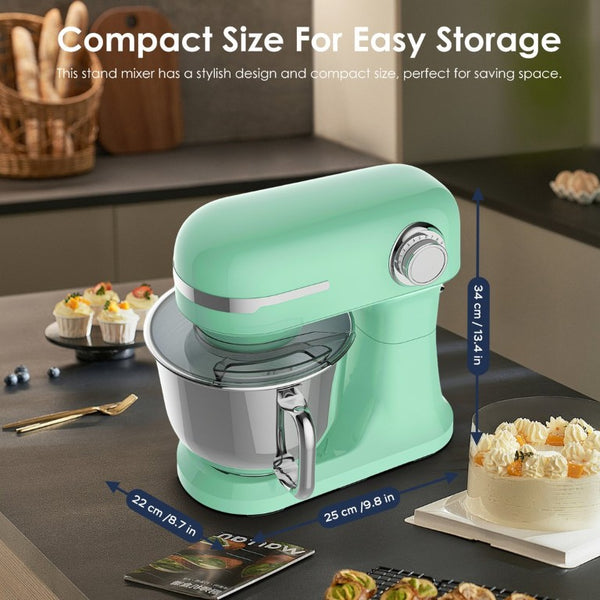 English Elm 5.5Qt/4.5Qt Dual Bowl Stand Mixer 12 Speed Tilt Head 350W Planetary Action Mint W1002P525768