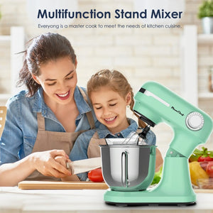 English Elm 5.5Qt/4.5Qt Dual Bowl Stand Mixer 12 Speed Tilt Head 350W Planetary Action Mint W1002P525768