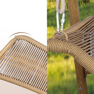 English Elm W2707p184379 Freestanding Double Egg Swing Chair PE Rattan Loveseat Patio Lounge W1002P567226