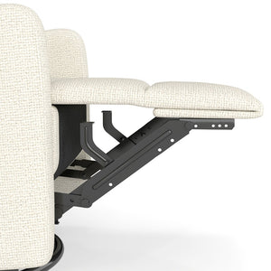 English Elm Manual Swivel Recliner with 360 Rotation Velvet Upholstery Nursery or Living Room Glider Beige W1028P463109